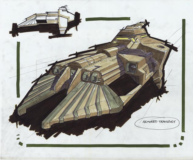 Station concept art — the gap between the original design and the shipped game is the story of Freelancer's development